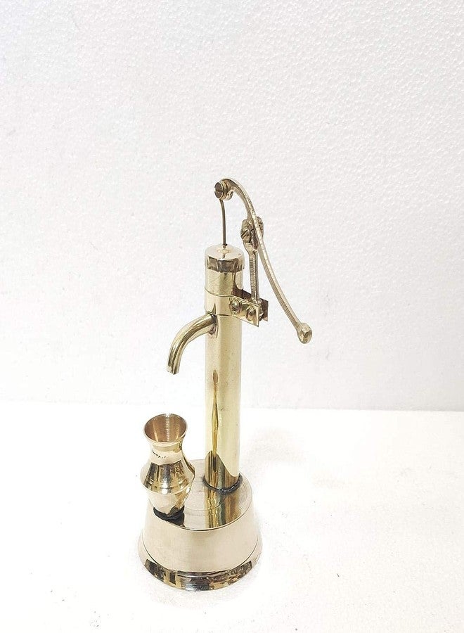 Tirtha Enterprises Handcrafted Brass Miniature Kitchen Set/Bhatukali/Toy Set/Home Decor/choppu Jaman/Real Cooking Kit for Play with Brass Stand (Gold 6) - Image 3